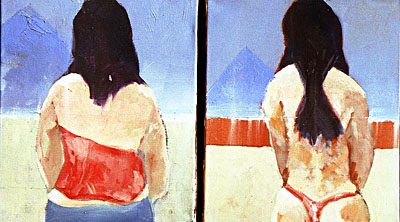 Two Women in Cairo Hotel Room II. Diptych