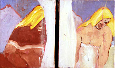 Two Women in Cairo Hotel Room II. Diptych