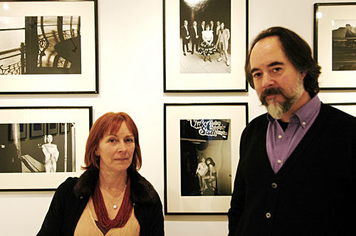 Mog Scott Johnson and Jonathan Ross at the opening of Dick Scott Stewart's 2005 Exhibition